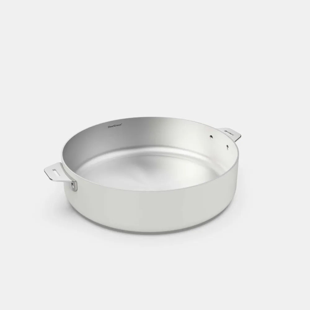 COOKUT La Meravigliosa Padella Alta con Manici 28cm Bianco Acciaio Inox