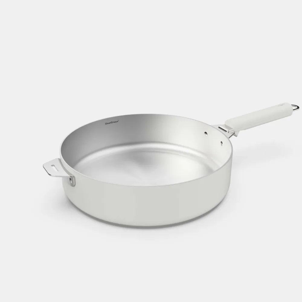 COOKUT La Meravigliosa Padella Alta con Manici 28cm Bianco Acciaio Inox