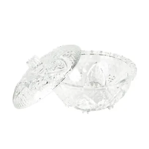 Coppa con coperchio trasparente vetro trasparente d.17x10 cm - Plà thea