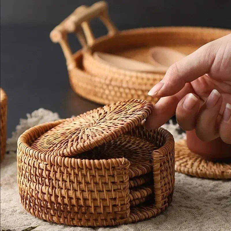 LIGNO – Sottobicchieri isolanti termici rattan per la protezione del tavolo Cozey Maison