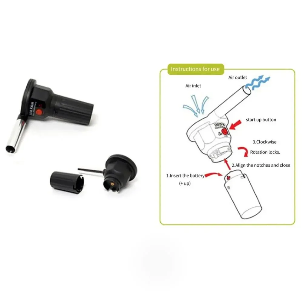 Soffiatore portatile per grill - Soffietto portatile alluminio per accendere rapidamente il fuoco Cozey Maison
