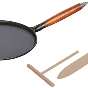 Crepes per polvere Panna nera con manico legno 3-strato, 28 cm 40509-525-0