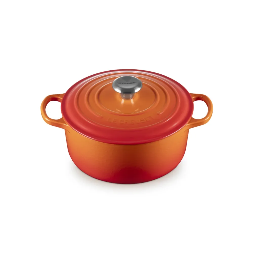LE CREUSET Cocotte Rotonda Evolution 24cm Arancio Ghisa Vetrificata