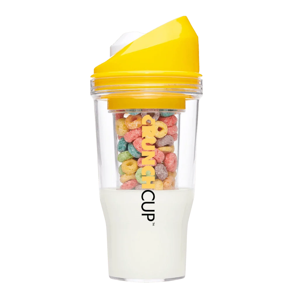 Crunch Cup, bicchiere per latte e cereali portatile