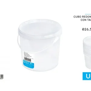 Cubo rotondo da 10,7l con coperchio e manico