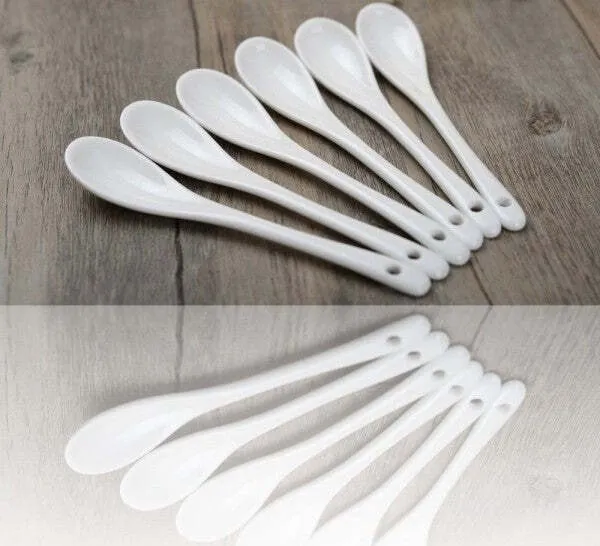 Cucchiaini Di Porcellana Bianca 6 Pz Cucina Cucchiaino Caffè Idea Regalo