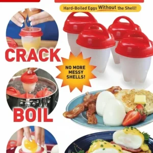 Cuoci Uova Silicone Senza Guscio 6 Pz Uovo Sodo Frittata Omelette Egglettes