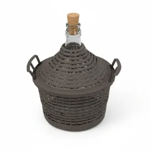 Damigiana Bocca Stretta Vetro Vestita Lt.25 Bocca Ø Mm.41
