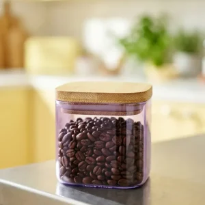 Designer Collection - Contenitore vetro viola con coperchio - 200 ml