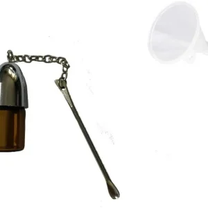 Dispenser/ Porzionatore vetro con cucchiaio incluso. Imbuto (36mm / marrone)