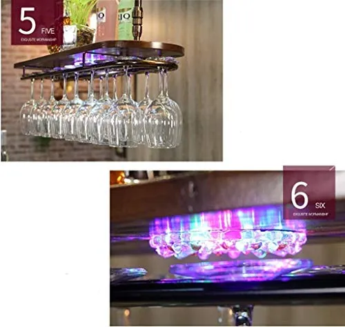 DJSMjbj - Portabicchieri da appendere per bicchieri da vino, con supporto creativo invertito (dimensioni: 60 x 28 cm)