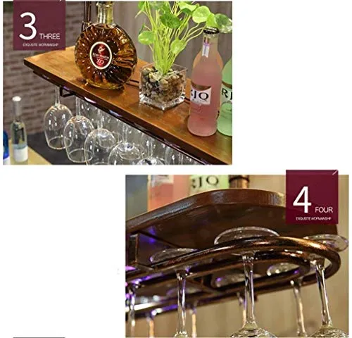 DJSMjbj - Portabicchieri da appendere per bicchieri da vino, con supporto creativo invertito (dimensioni: 60 x 28 cm)