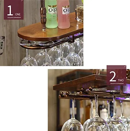 DJSMjbj - Portabicchieri da appendere per bicchieri da vino, con supporto creativo invertito (dimensioni: 60 x 28 cm)