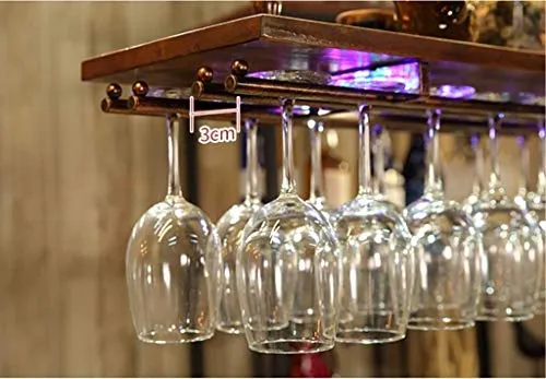 DJSMjbj - Portabicchieri da appendere per bicchieri da vino, con supporto creativo invertito (dimensioni: 60 x 28 cm)