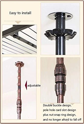 DJSMjbj - Portabottiglie da vino, testa giù, con supporto da soffitto, facile da installare, color rame, 80*30cm