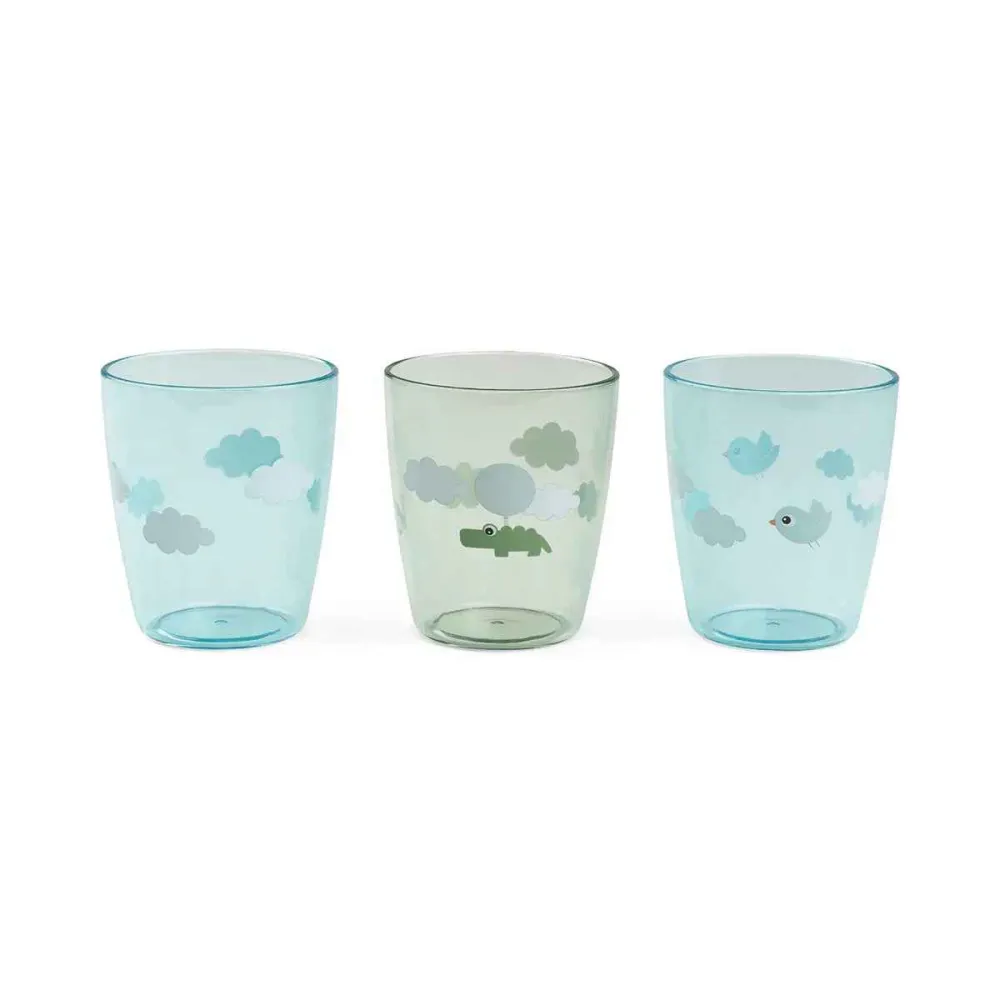Done Deer® Set di bicchieri Yummy Happy Clouds Green