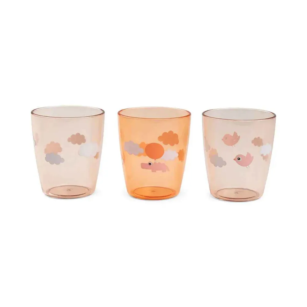 Done Deer® Set di bicchieri Yummy Happy Clouds Papaya