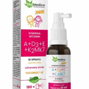 EkaMedica Synergia Vitamin Junior +D3+E+K2Mk7 Spray 30ml Gusto limone