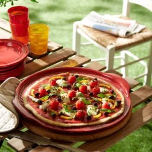 Emile Henry Pizzastein BBQ Red Ø37