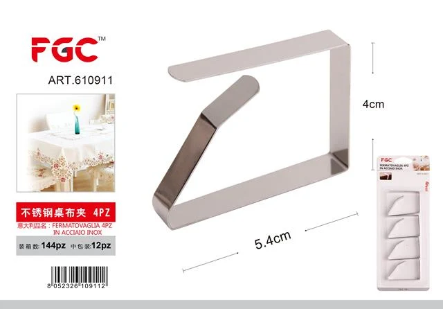 FERMATOVAGLIA 4PZ ACCIAIO INOX --144--