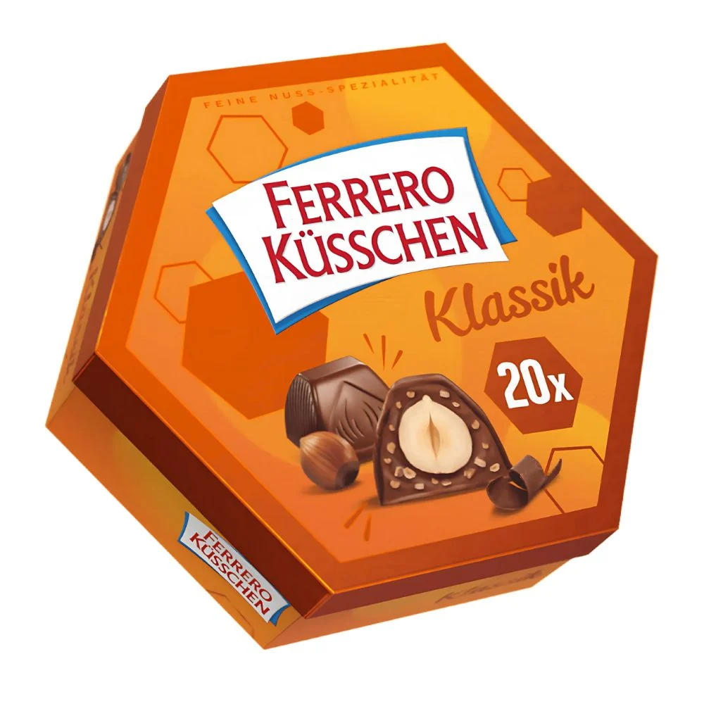 Ferrero Kusschen Klassik, cioccolato fondente e cioccolato al latte con praline alle nocciole da 178g