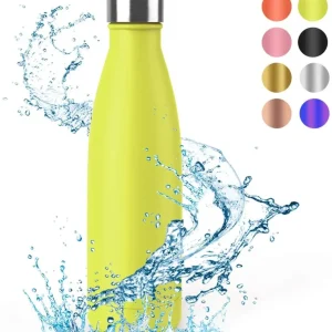 Festnight Borraccia Termica 500ml, Bottiglia Acciaio Senza BPA, Thermos Mantiene Caldo e Freddo per Palestra,Campeggio,Scuola