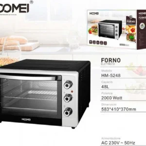 Forno Elettrico 48 Litri 2000 Watt Fornetto Con Luce Timer E Termostato Cucina