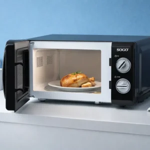 Forno Microonde Retrò 20L 700W SOGO- Senza Grill, 5 Livelli di Potenza, Timer 30 Min, Funzione Scongelamento, Piatto Girev...