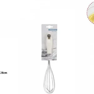 Frusta 28cm Con Manico Plastica Bianca Utensile Da Cucina Pasticceria 66158