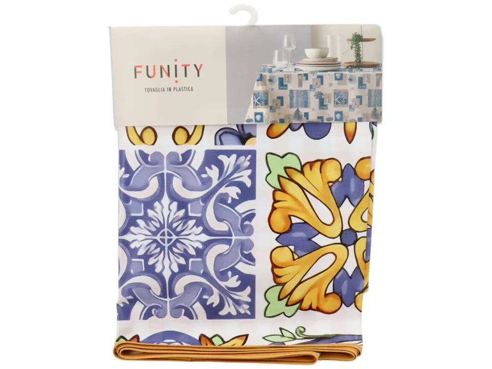 Funity tovaglia plastica stampata reversibile cm 140*240 12p unica