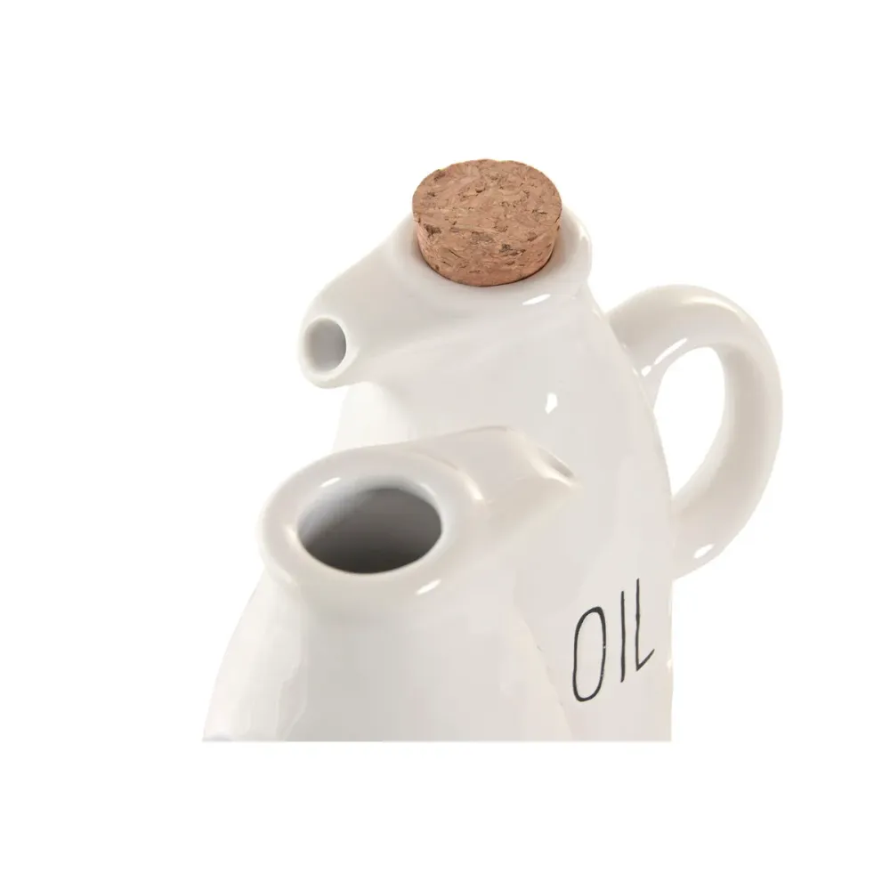 Galheteiro Home ESPRIT Branco Cortiç Porcelana Cottage 11 x 7 x 16 cm