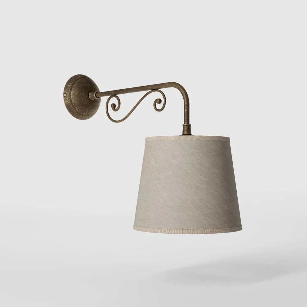 Applique Classica Ottone con Braccio Decorato Bruxelles Ghidini 1849