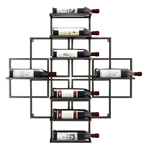 Portabottiglie Portabottiglie da Parete Appeso Portabottiglie Portabottiglie Ferro Metallo Accessori Vino -Porta 8 Bottigl...
