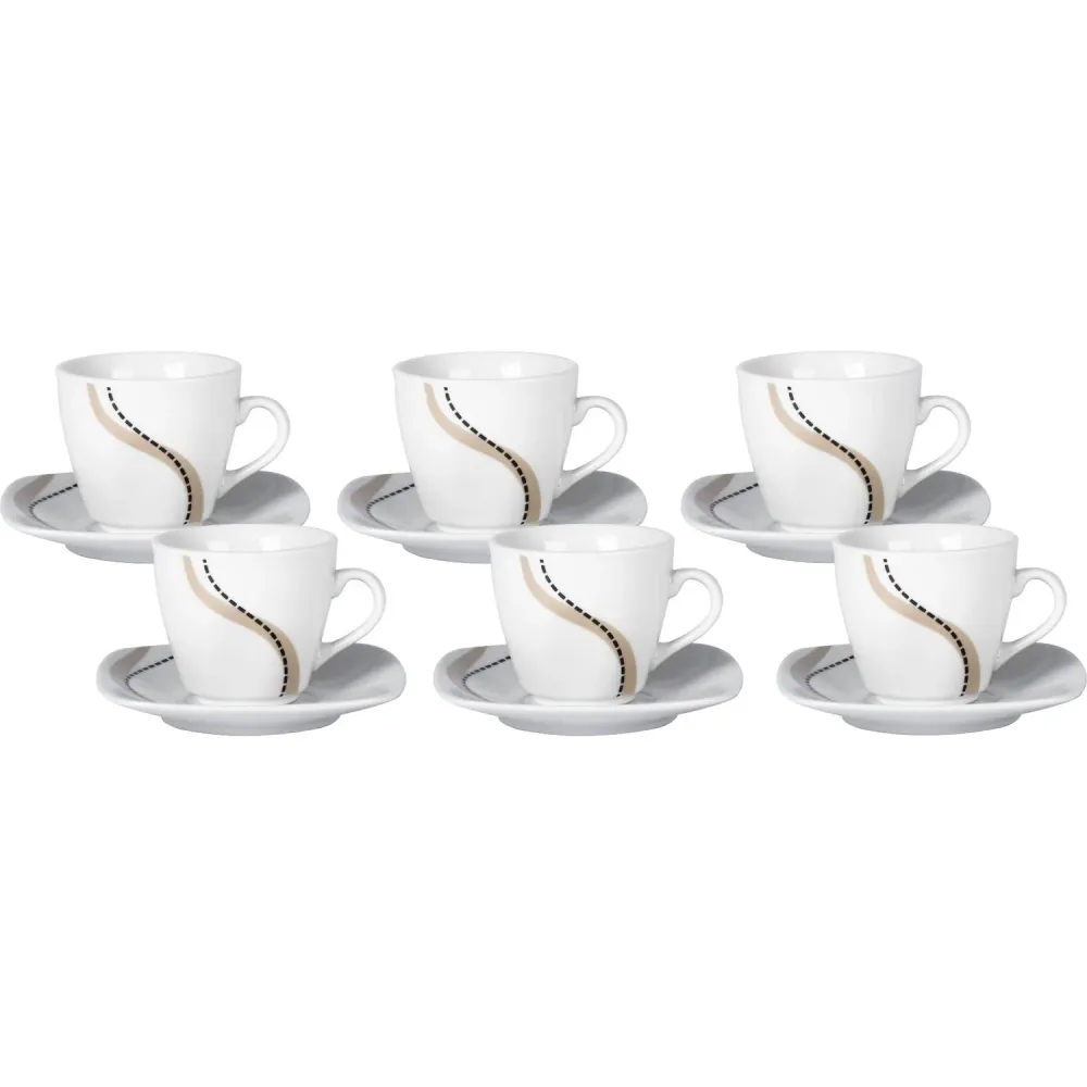 GUSTO CASA - Servizio da caffè Flexy Porcellana - 6 tazzine con piattini