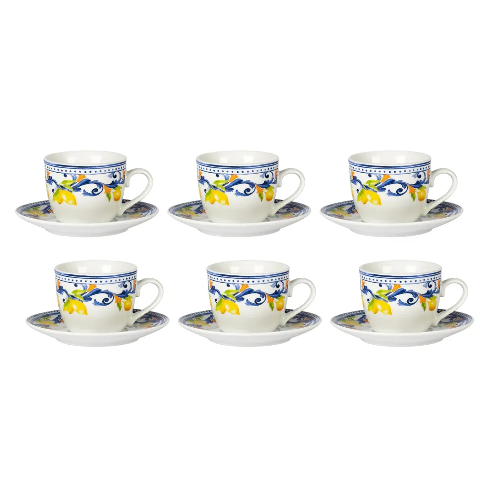GUSTO CASA - Servizio da Caffè Porcellana Lemònia 9 cl - set 12 pezzi