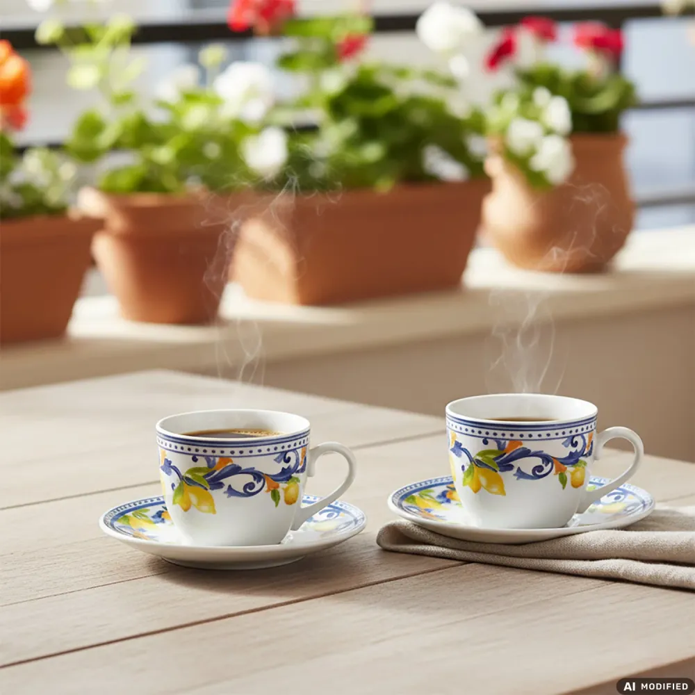 GUSTO CASA - Servizio da Caffè Porcellana Lemònia 9 cl - set 12 pezzi
