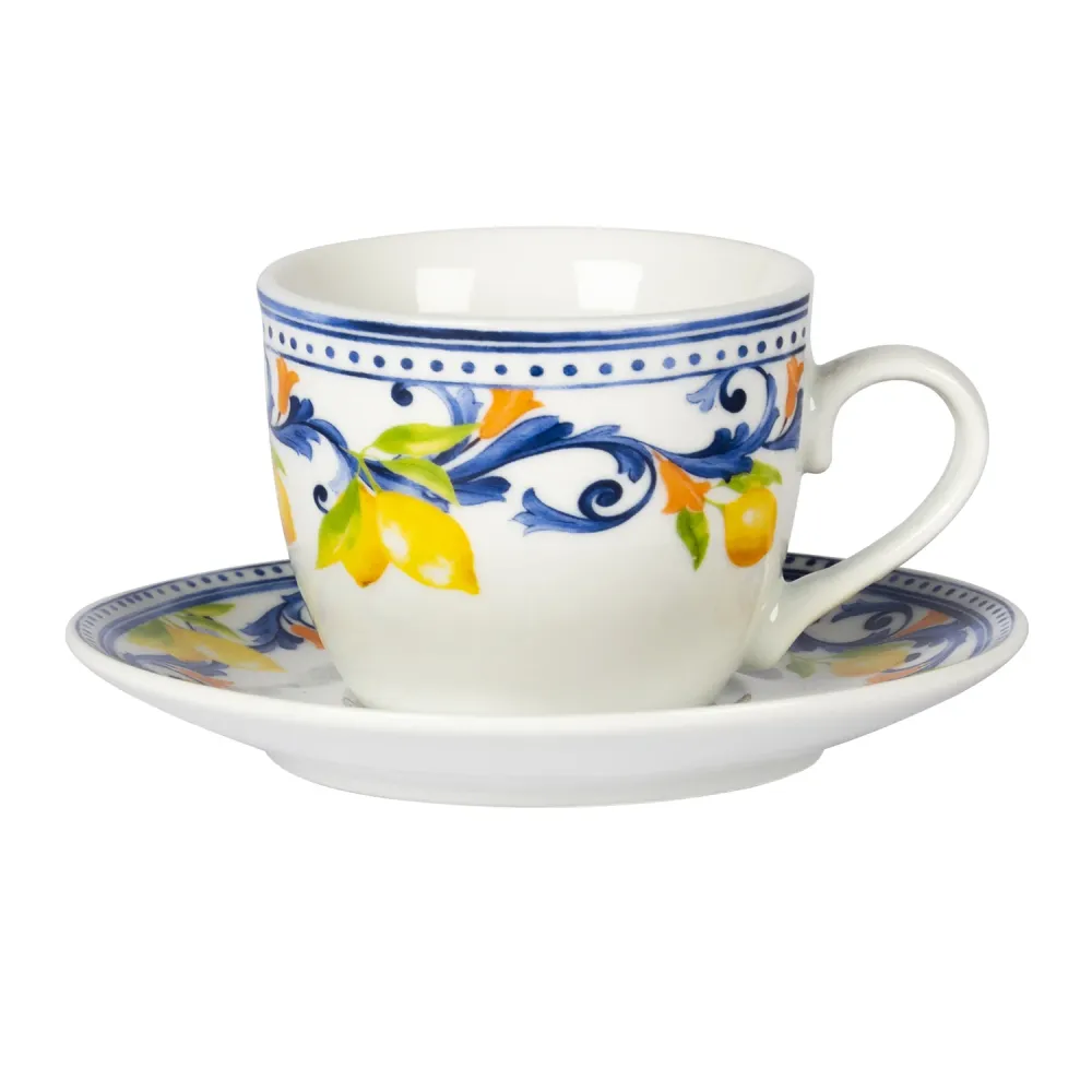 GUSTO CASA - Servizio da Caffè Porcellana Lemònia 9 cl - set 12 pezzi