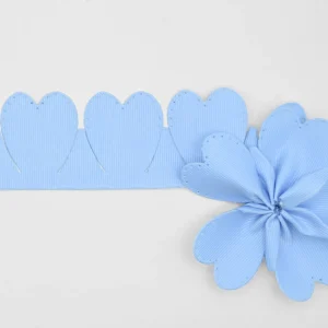 Portaconfetti Cuore Gros Grain Azzurro Baby H515