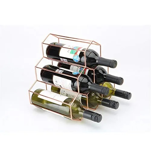 HCYSNG Portabottiglie per Bottiglie di Vino impilabile Orizzontale da Tavolo per Bar Cantina Cucina Dispensa Portabottigli...