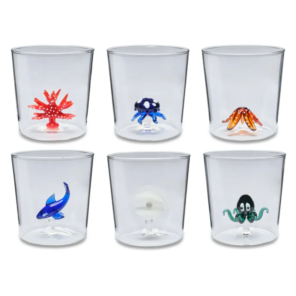 Henriette Set 6 Bicchieri Deep Sea borosilicato "Treasure" 300 ml