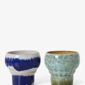 Tazza lunga ceramica anni '70, set da 2 HKLIVING