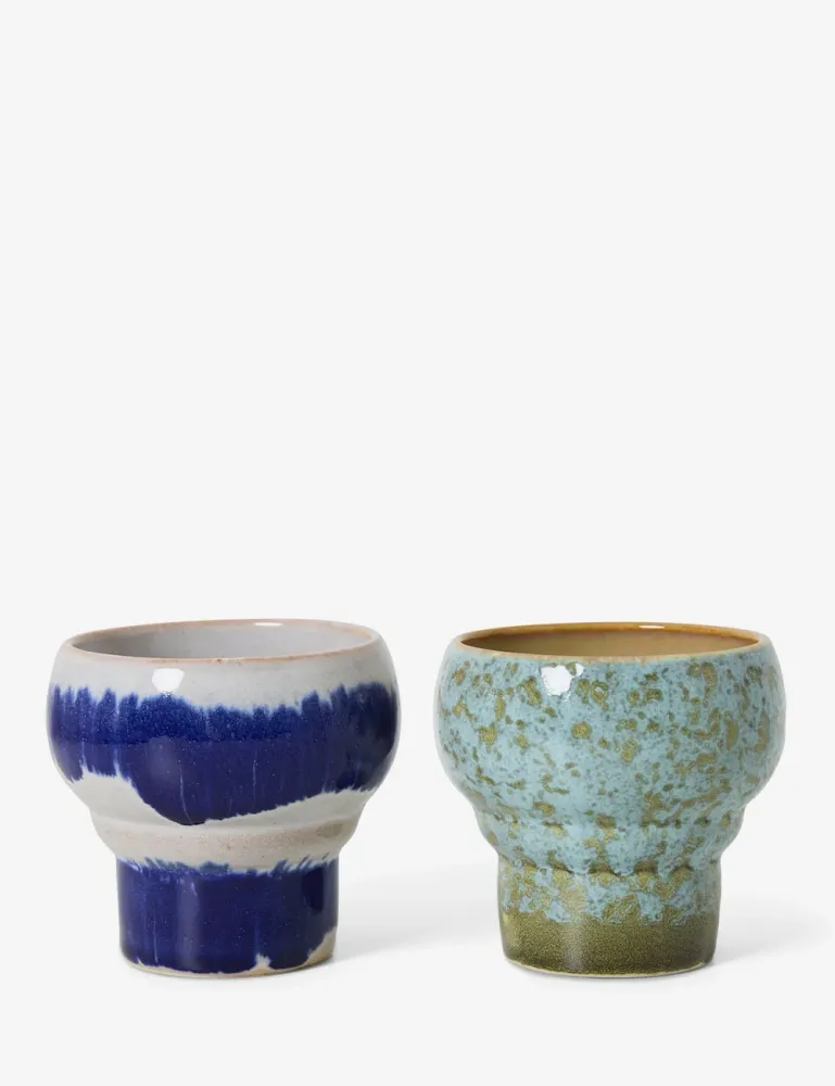 Tazza lunga ceramica anni '70, set da 2 HKLIVING