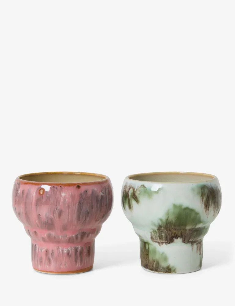 Tazza lunga ceramica anni '70, set da 2 HKLIVING