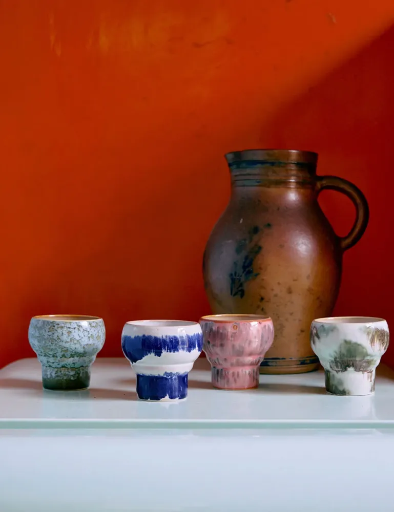 Tazza lunga ceramica anni '70, set da 2 HKLIVING