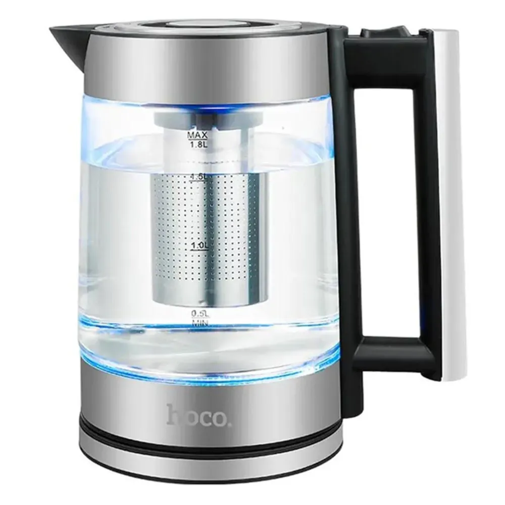 HOCO HA01A BOLLITORE ELETTRICO VETRO E ACCIAIO 1,8 L 1000W