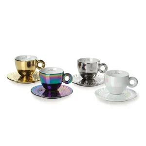 illy 25567 | 4 tazze da Cappuccino Art Collection John Armlender | Set di 4 Tazze + 4 Piattini Numerati e Firmati