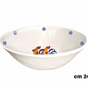 Insalatiera melamina 24,5xh.8cm con decorazione galli