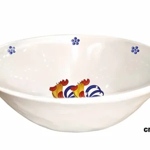 Insalatiera melamina 36xh.12cm con decorazione galli