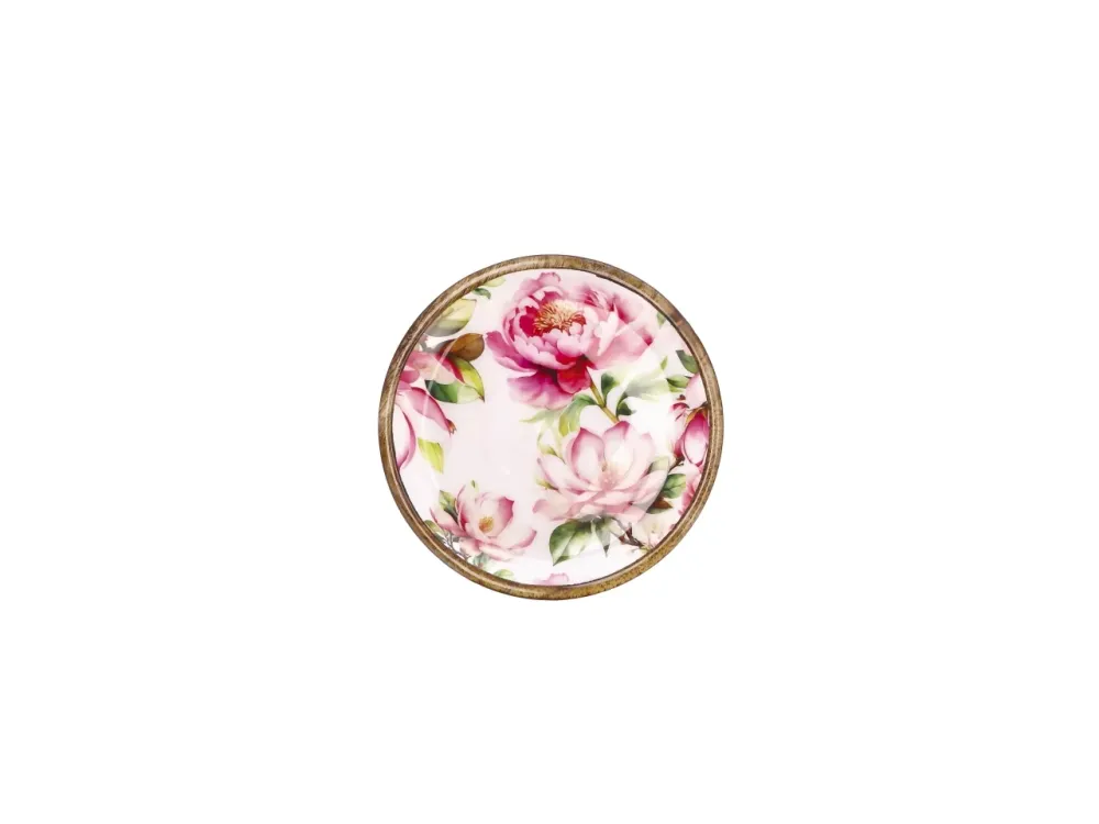 Iole piatto 15cm legno con decorazione floreale, 2 assortimenti