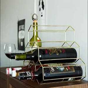 KDI Soggiorno Creativo vetrina espositore bancone Bar Nido d'Ape Ornamenti Decorativi portabottiglie Ferro Dorato (Tyrant...